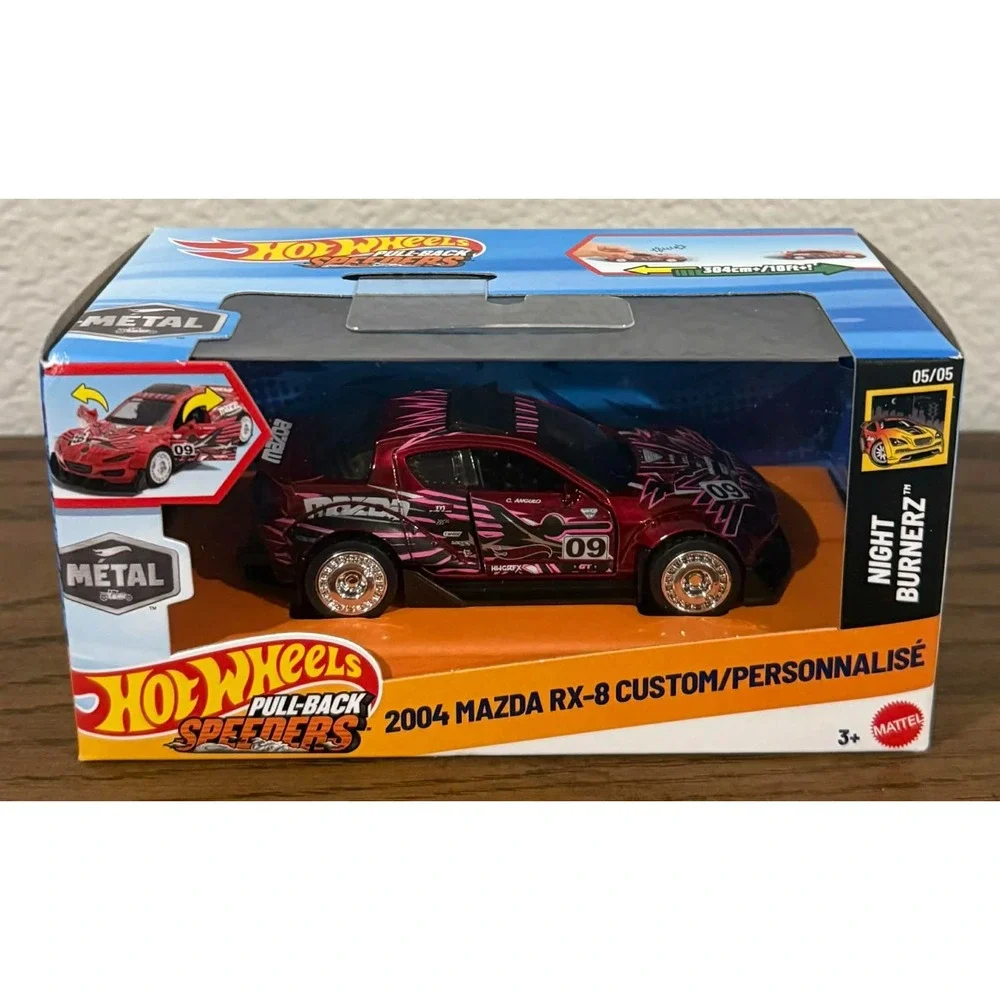 Hot Wheels Pull-back Speeders Red 2004 Mazda RX-8 Custom 1/43 Car Toy NEW